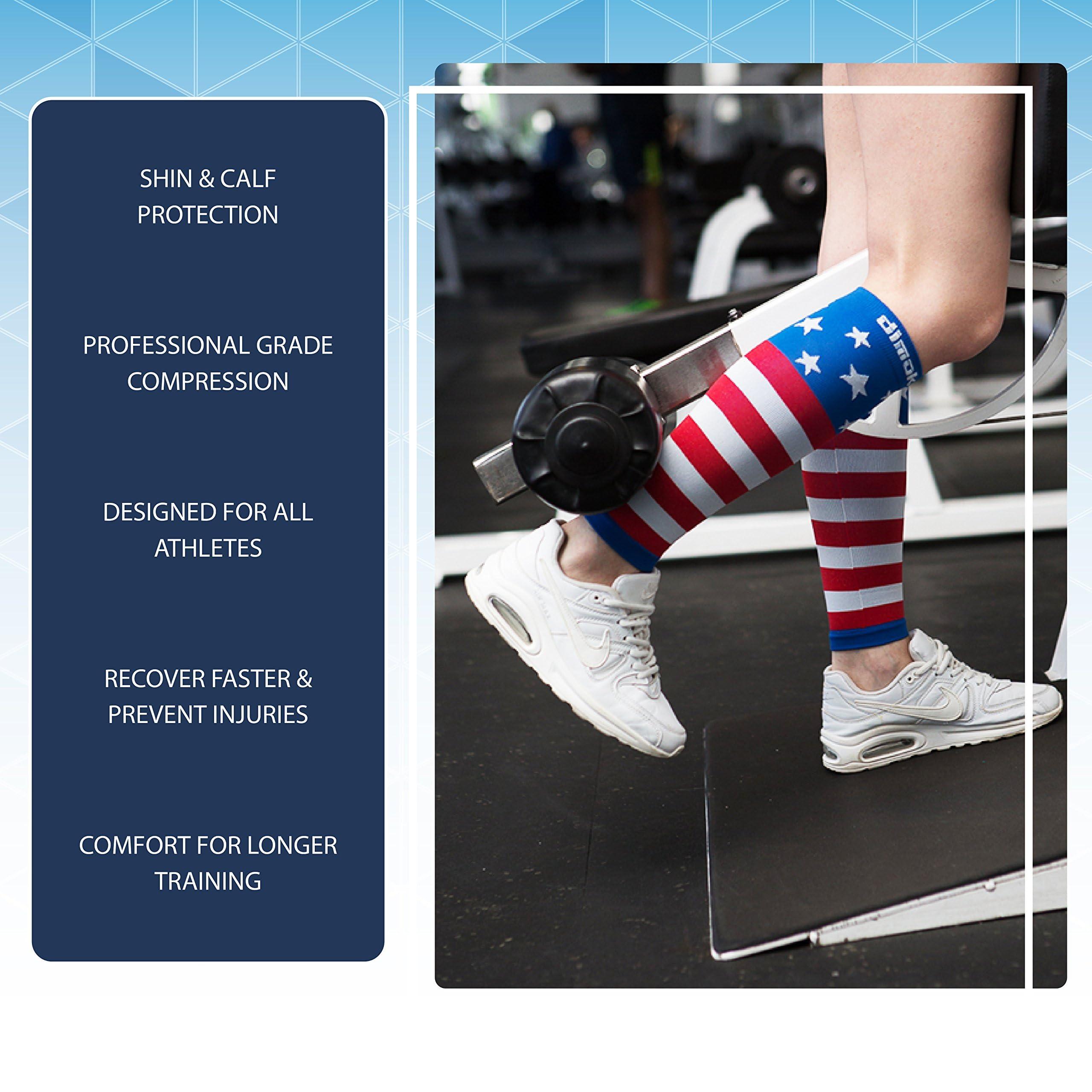 dimok DIMOK Colorful Graduated CALF COMPRESSION SLEEVES 1 Pair (USflag, S/M)