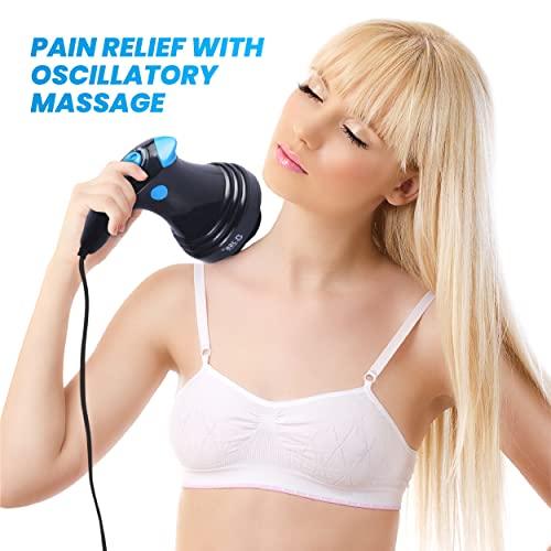 JSB JSB HF138 Body Massager Handheld for Pain Relief in Full Body, Neck, Back, Leg & Foot Pain (Black-Blue)