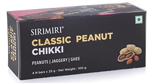 SIRIMIRI SIRIMIRI Assorted Chikkies (Classic Peanut - Classic Sesame - Crushed Peanut - Chocolate Peanut) (Each 2 x Pack of 4) - Total 32 Assorted Chikkies - Total Weight 25G x 32 Count = 800 Grams