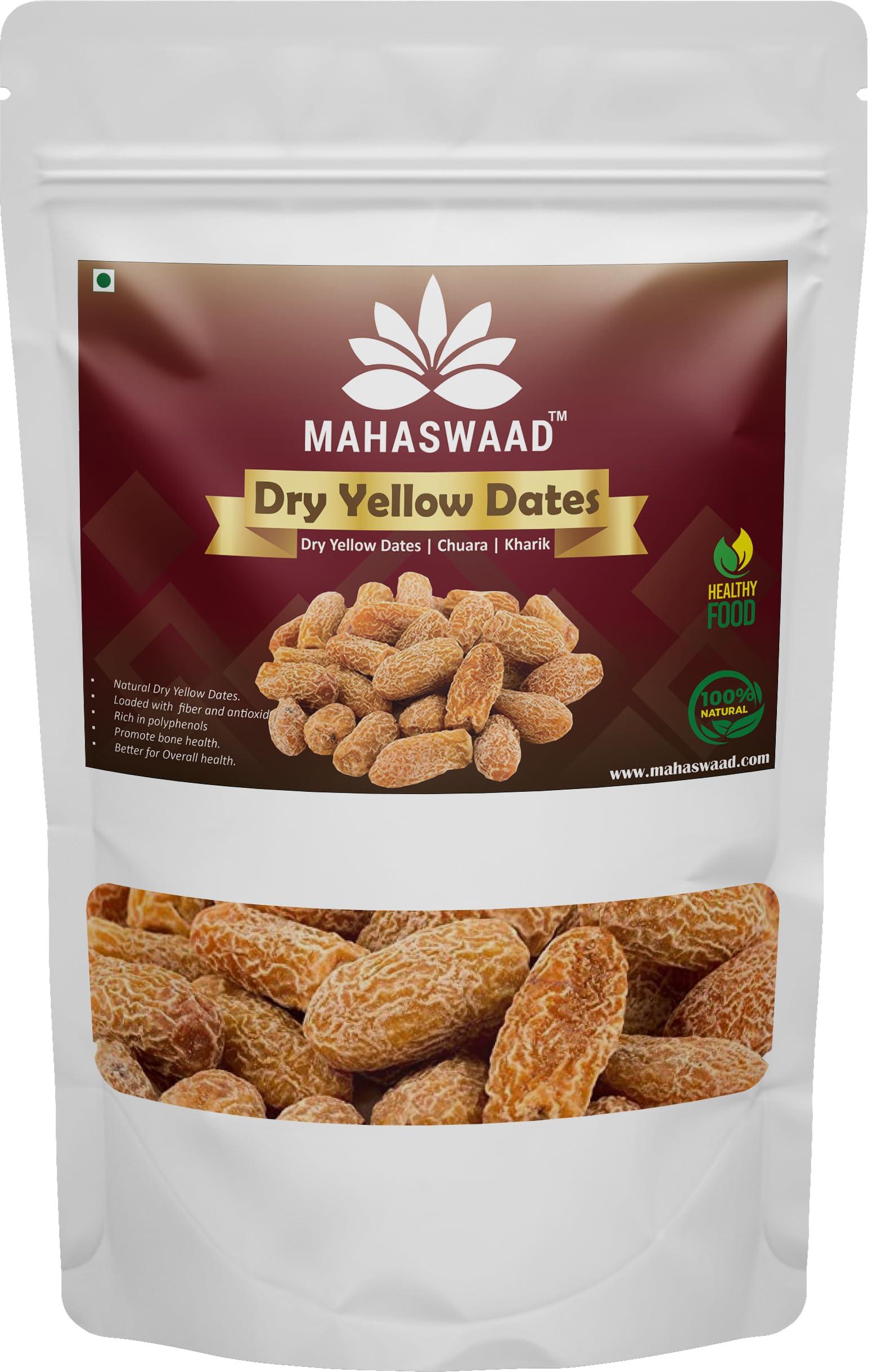 MAHASWAAD MAHASWAAD Dried Yellow Dates | Pila Chuara | Kharik | Sukha Khajur (500 Gram)