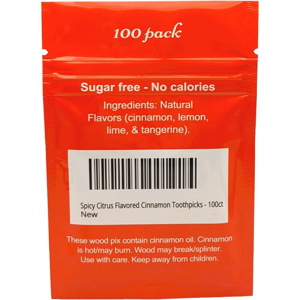 Flavor Forest Spicy Citrus Flavored Cinnamon Toothpicks - 100ct