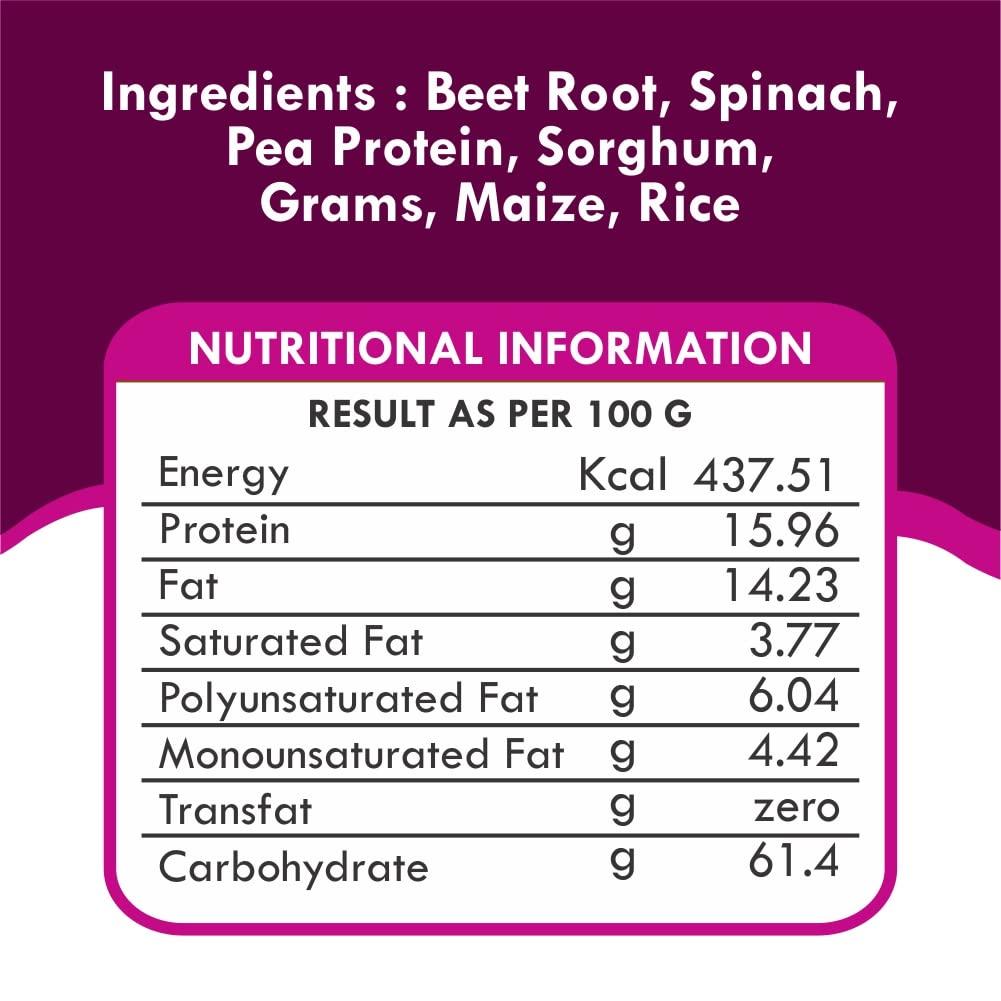 Diet-Fils Diet-Fils Beetroot Spinach Snack Enriched with Pea Protein Cheese & Herbs Combo | Gluten Free | 24G Protein Per Pack | ZERO Transfat | Healthy Roasted Tasty Snacks | Combo 150 gm x 3