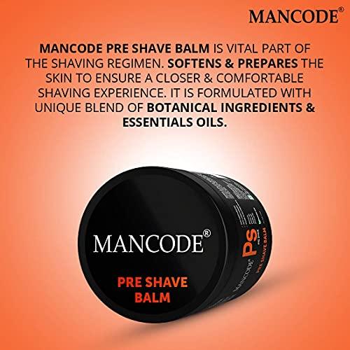 MAN CODE Mancode Pre-Shave Balm for Men | 100gm | Balm Softens your Beard | Provides Razor Glide for a Smooth Zesty Shave | Apply to Prevent Shaving Irritation and Razor Burns | Cut & Irritation Free Shave.