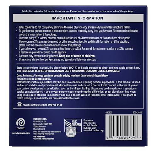 Durex Durex Performax Intense Ribbed Dotted Condoms with Delay Lubricant - 24's
