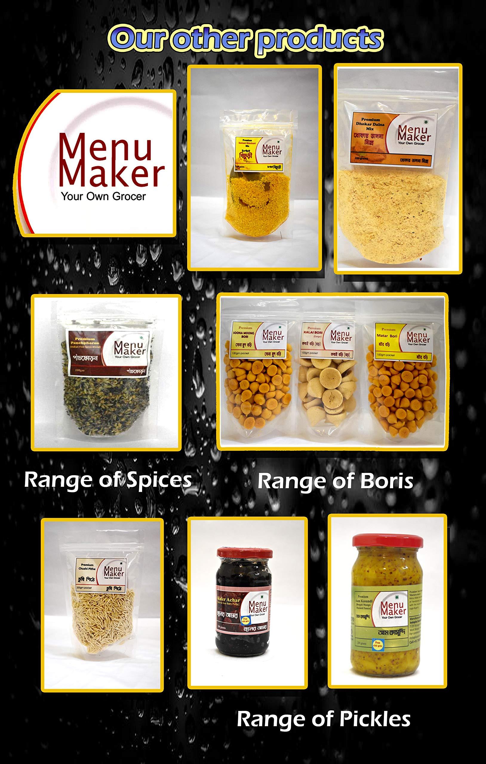 Menu Maker Menu Maker Select Premium Kalai/Biuli/Urad Dal Bori Matar Dal Bori and Posto Bori Combo Pack 300g, Pack of 3,100g Each