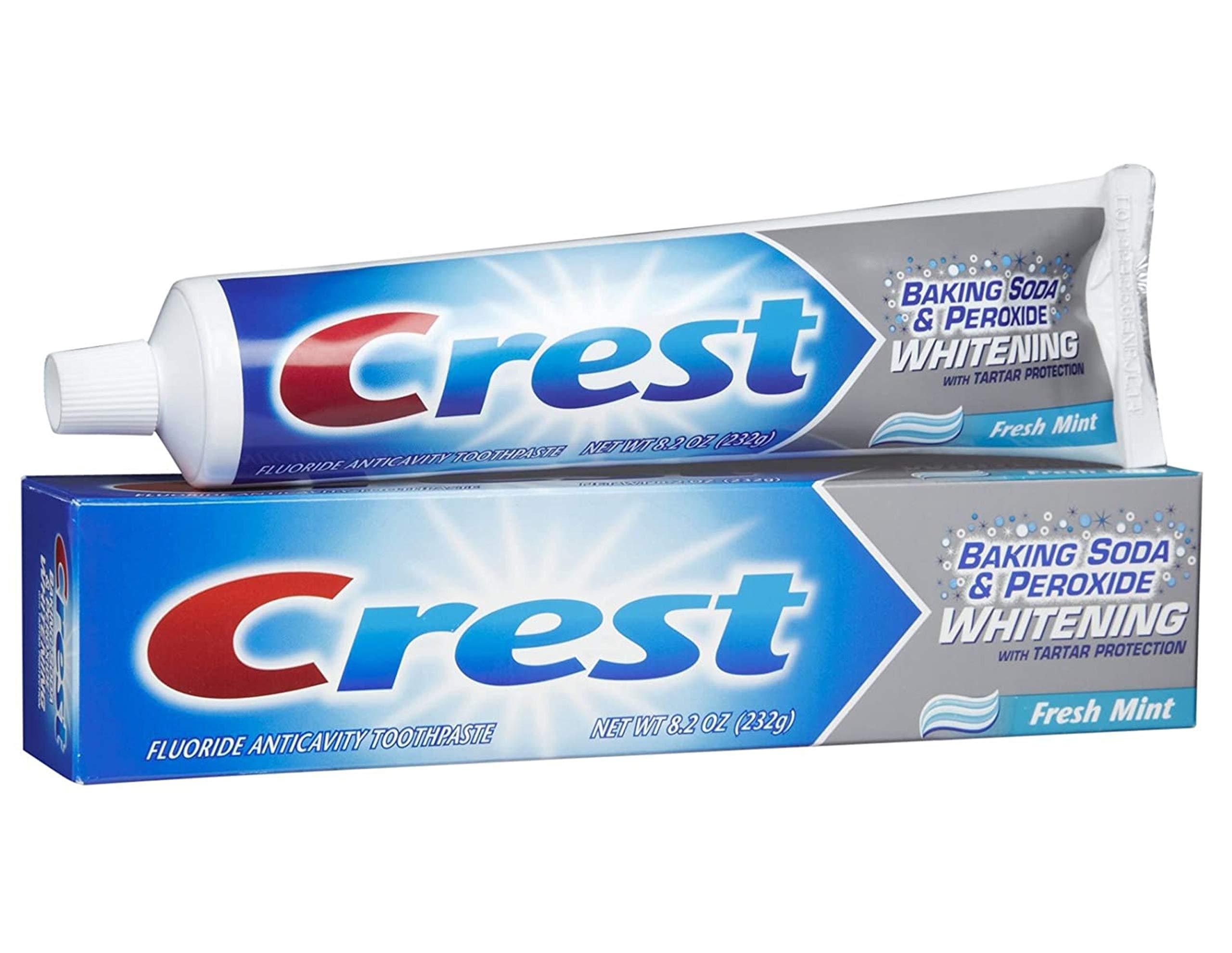 Crest Crest Baking Soda & Peroxide Whitening with Tartar Protection Striped Toothpaste - Fresh Mint, 230g (8.2oz)
