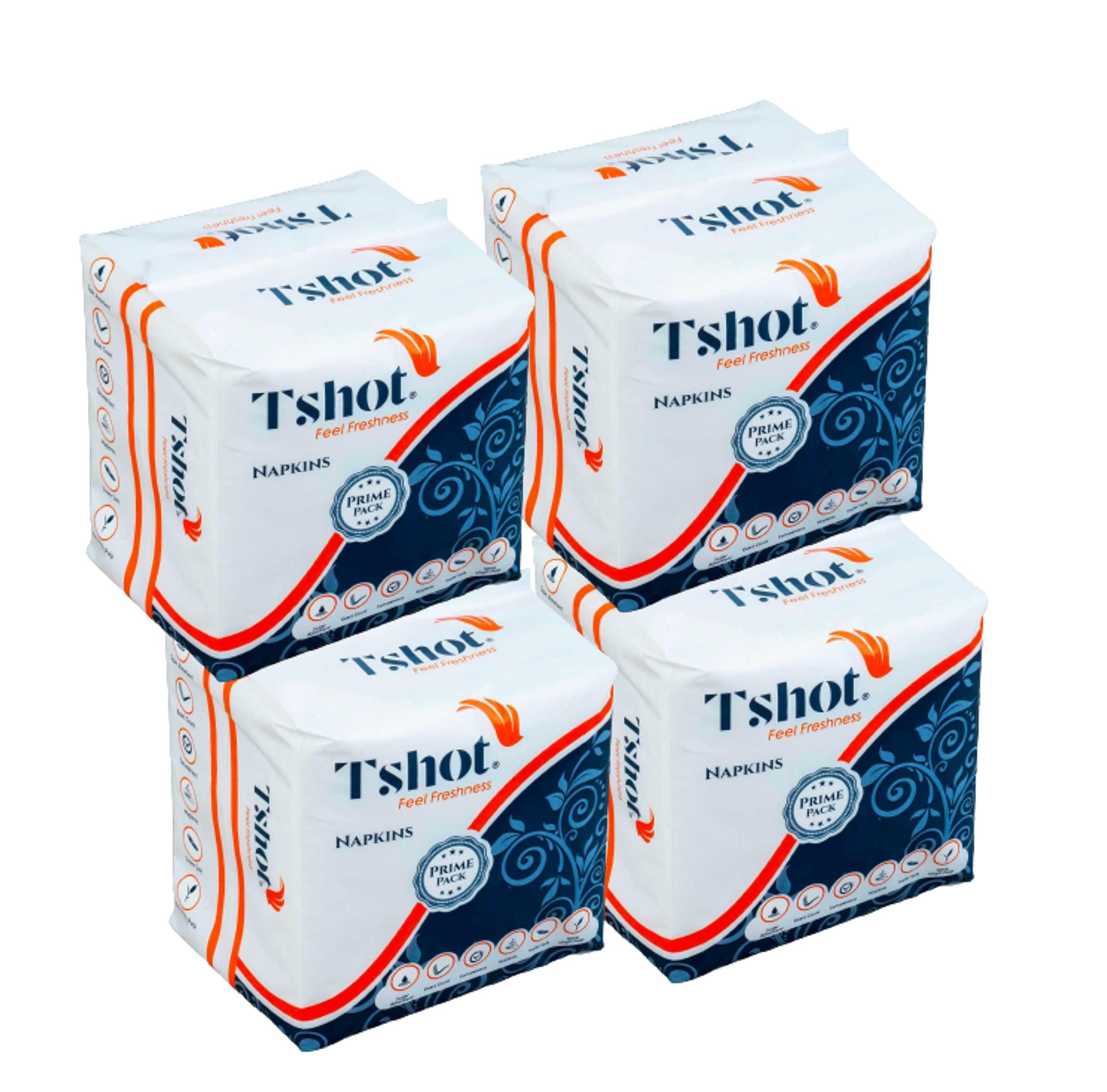 Tshot Tshot PRIME PACK Soft Tissue Paper Napkin ( Tissue Paper- 100) (Pack of 4)