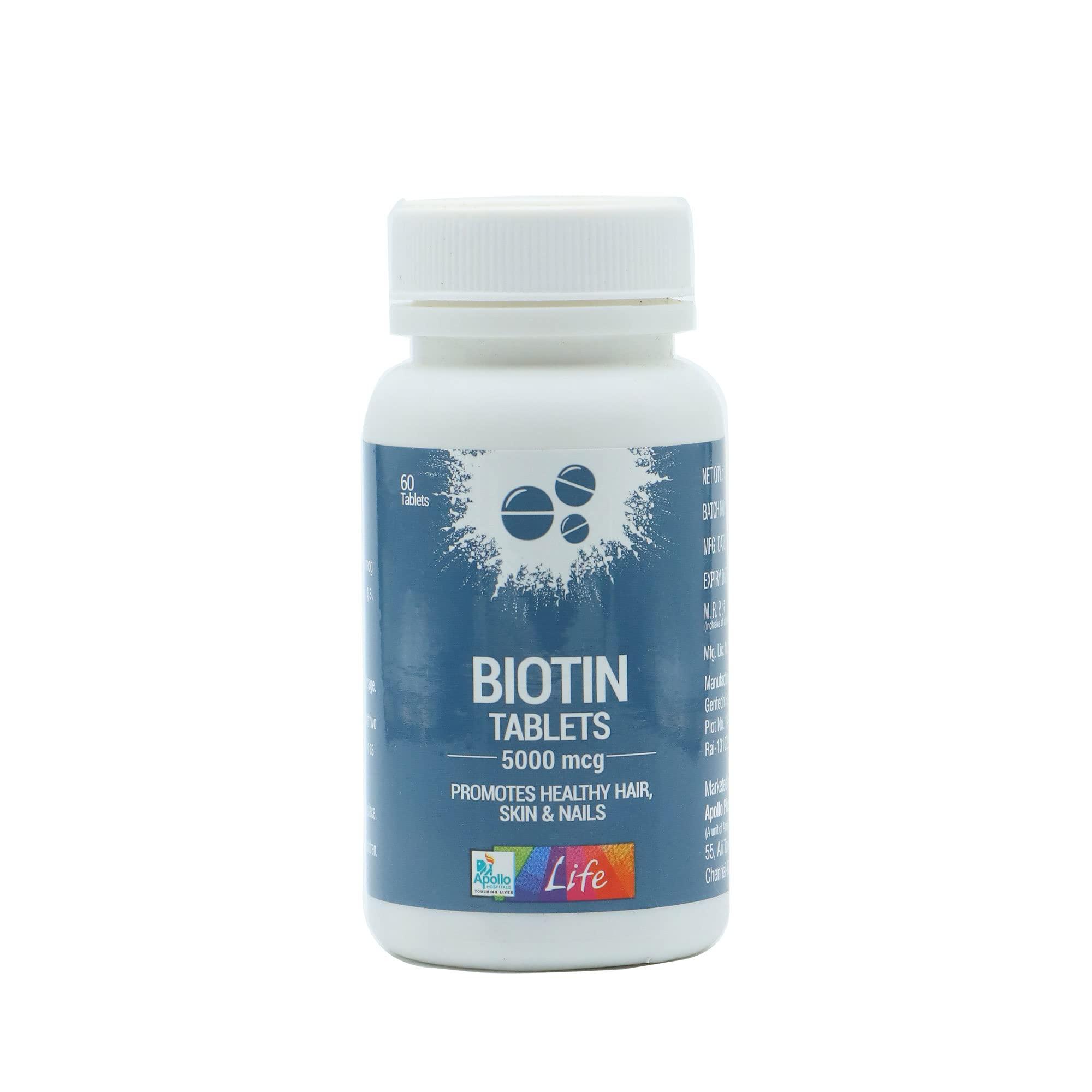 Apollo Life Apollo Life Biotin 5000 mcg, 60 Tablets
