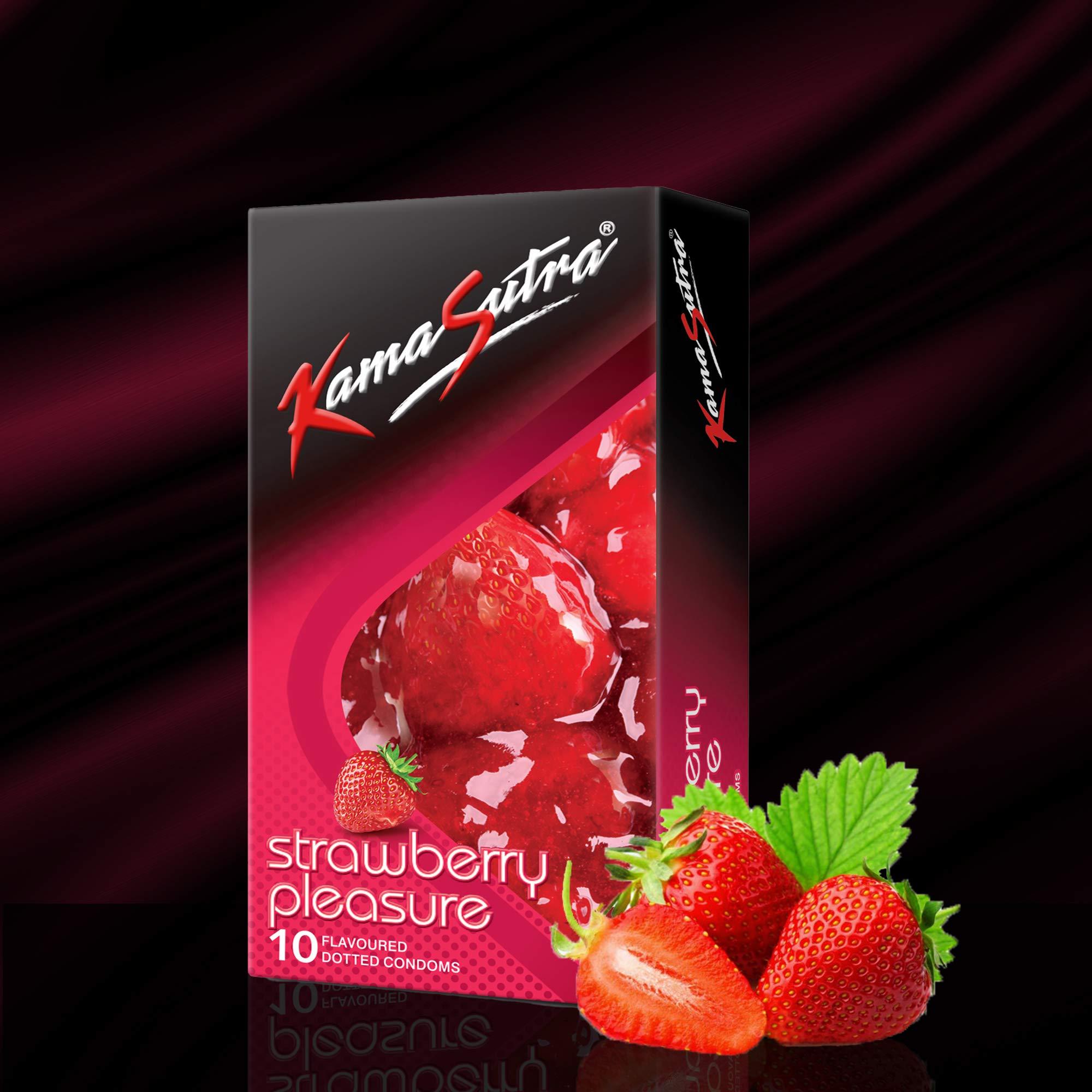 KamaSutra KamaSutra Strawberry Flavored Condoms for Men 10 Count, Pack of 2