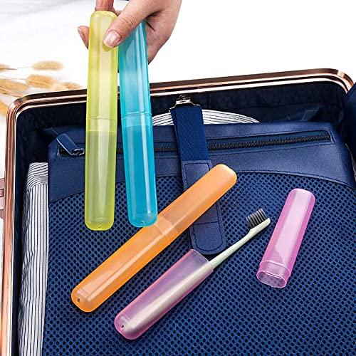 SPELLWISH SPELLWISH Plastic Travel Toothbrush Case Holder, Breathable Portable Toothbrush Container, Clear Toothbrush Holder For Traveling Case For Kids And Adult Toothbrush Covers(4Pcs), Multicolor