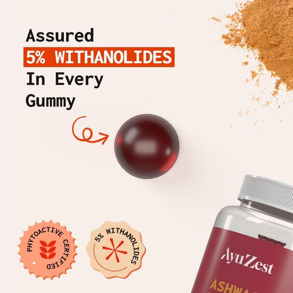 S.K. Health Care AyuZest Ashwagandha KSM-66 Snooze Gummies 3600mg Sleep Support & Stress Reduction, Promotes Relaxation & Recovery, 60 Count For Men & Women (Pack of 1)