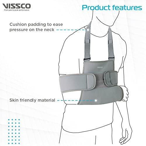 Vissco Vissco Shoulder Immobilizer, Shoulder Support for Shoulder Dislocation, Joint injuries, Pain Relief Belt, Support Brace, Pain Reliever for Rotator cuff injury, Post paralysis - Large (Grey)