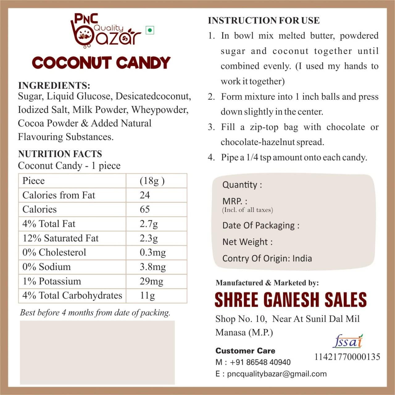 PNC Quality bazar PNC Quality bazar Coconut Peda | Real Coconut Toffee Candy | Soft & Chewy Nariyal Peda (1kg)