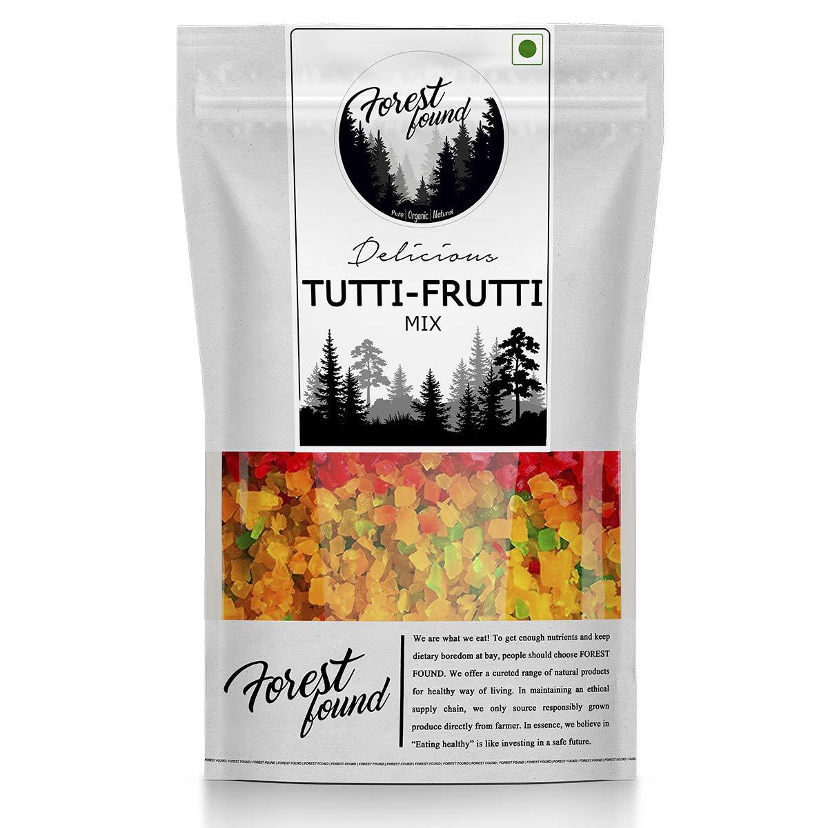 FOREST FOUND Forest Found Fresh Mix Tutti Frutti For Cake Making, Baking, Decoration | Multi Color Cherry Candy Pack (900 gram) | Natural Blend Of Taiwan Organic 786 Papaya & Brown Sugar