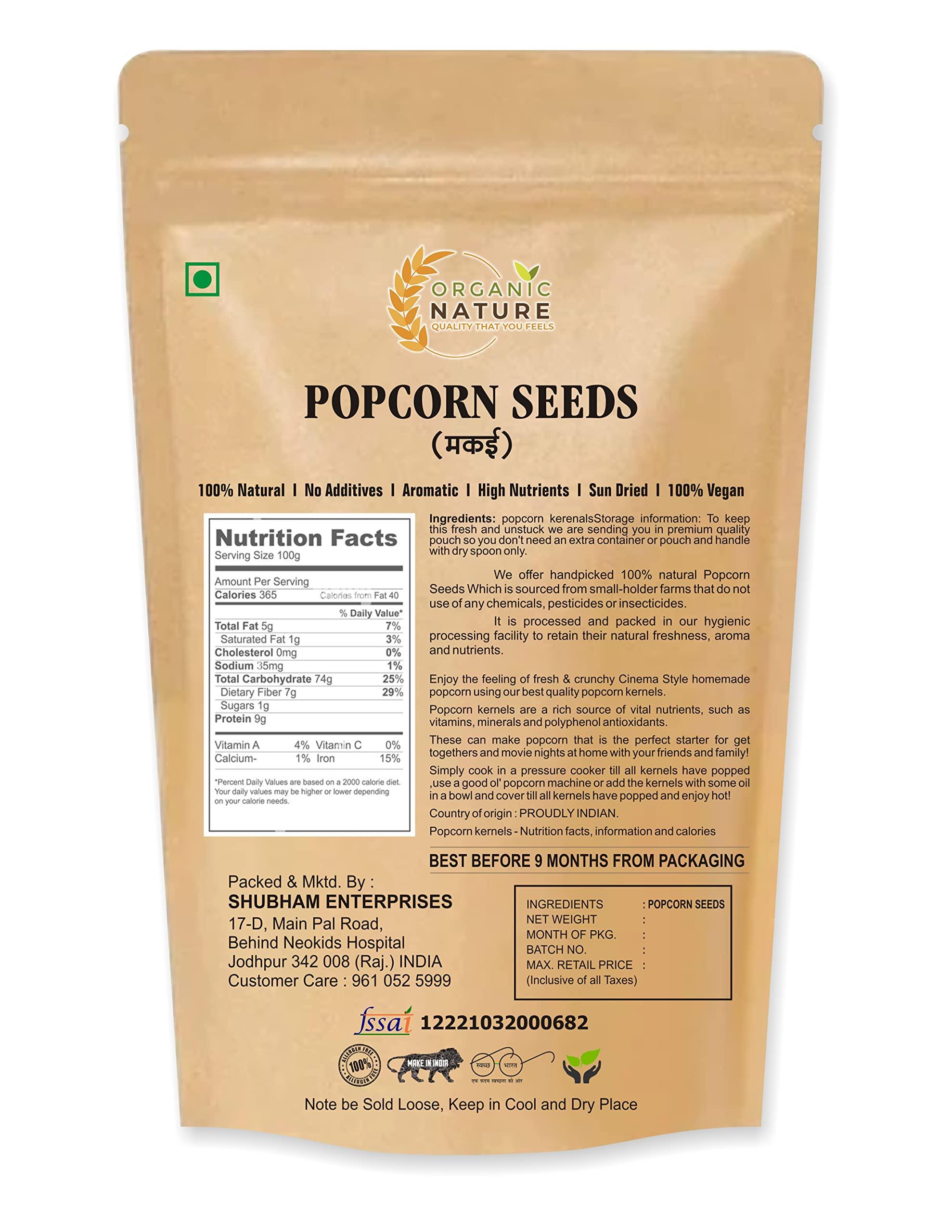 ORGANIC NATURE Organic Nature Popcorn Kernels Seed (Pack of 1.0 Kilogram)