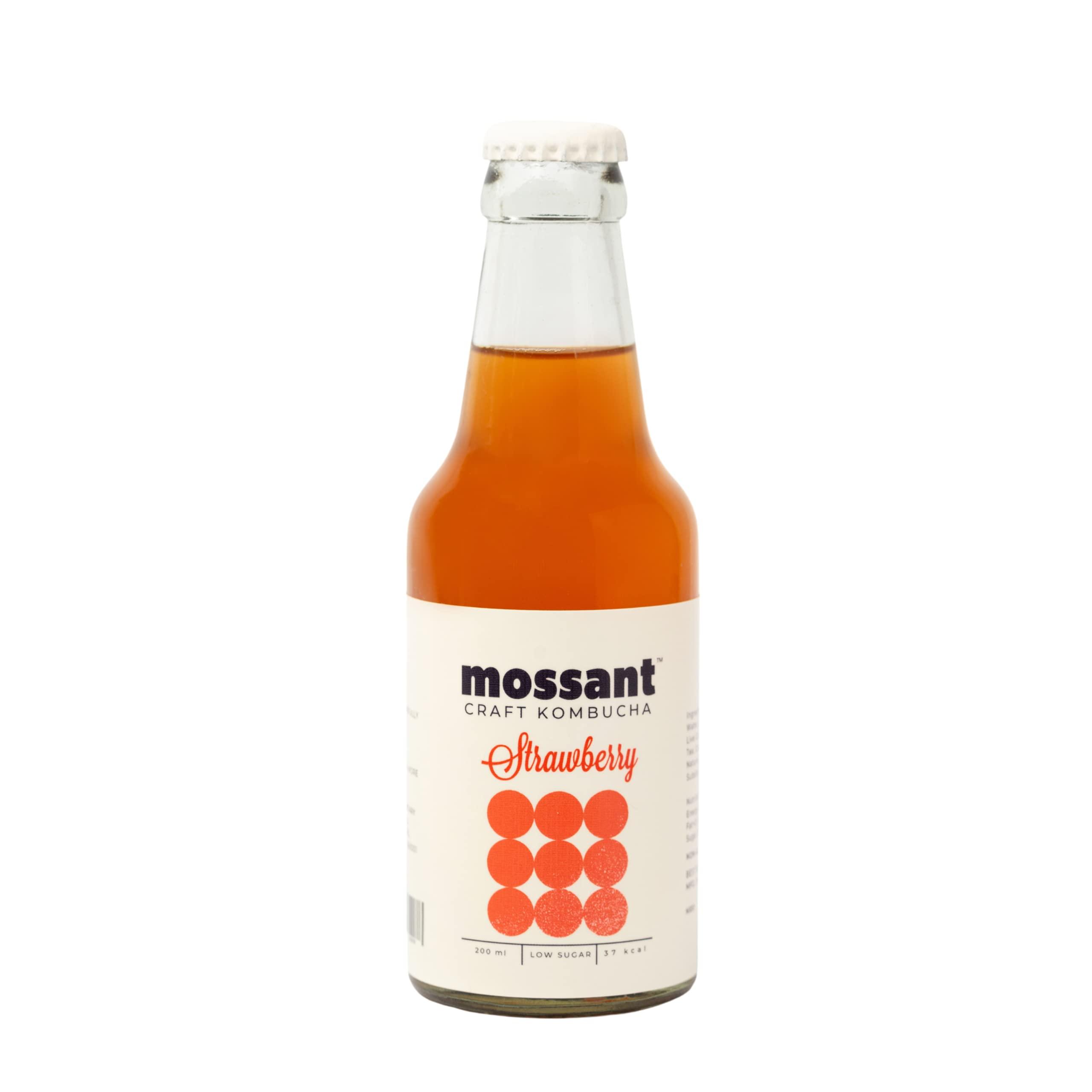 mossant Mossant Kombucha |Strawberry Kombucha | Craft kombucha | Low Sugar | 37 Kcal (Pack of 6)