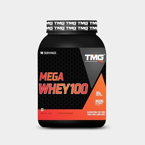 TMG PRO TMG PRO Mega Whey 100 Protein Powder | Dietary Supplement | Soy Free | Yeast Free | Dope Free | Mass Gainer Protein for Athlete & Bodybuilder (Chocolate-1KG)