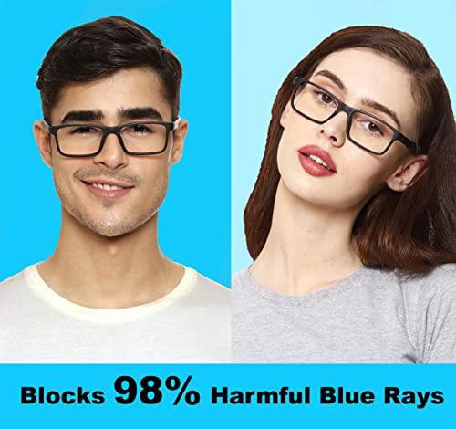 ANEMONE ANEMONE Bluecut Blue Light filter Computer Glasses For Eye Protection From Laptop Mobile Computer Screen Unisex Anti Glare Spectacles UV Protection Specs (Black)