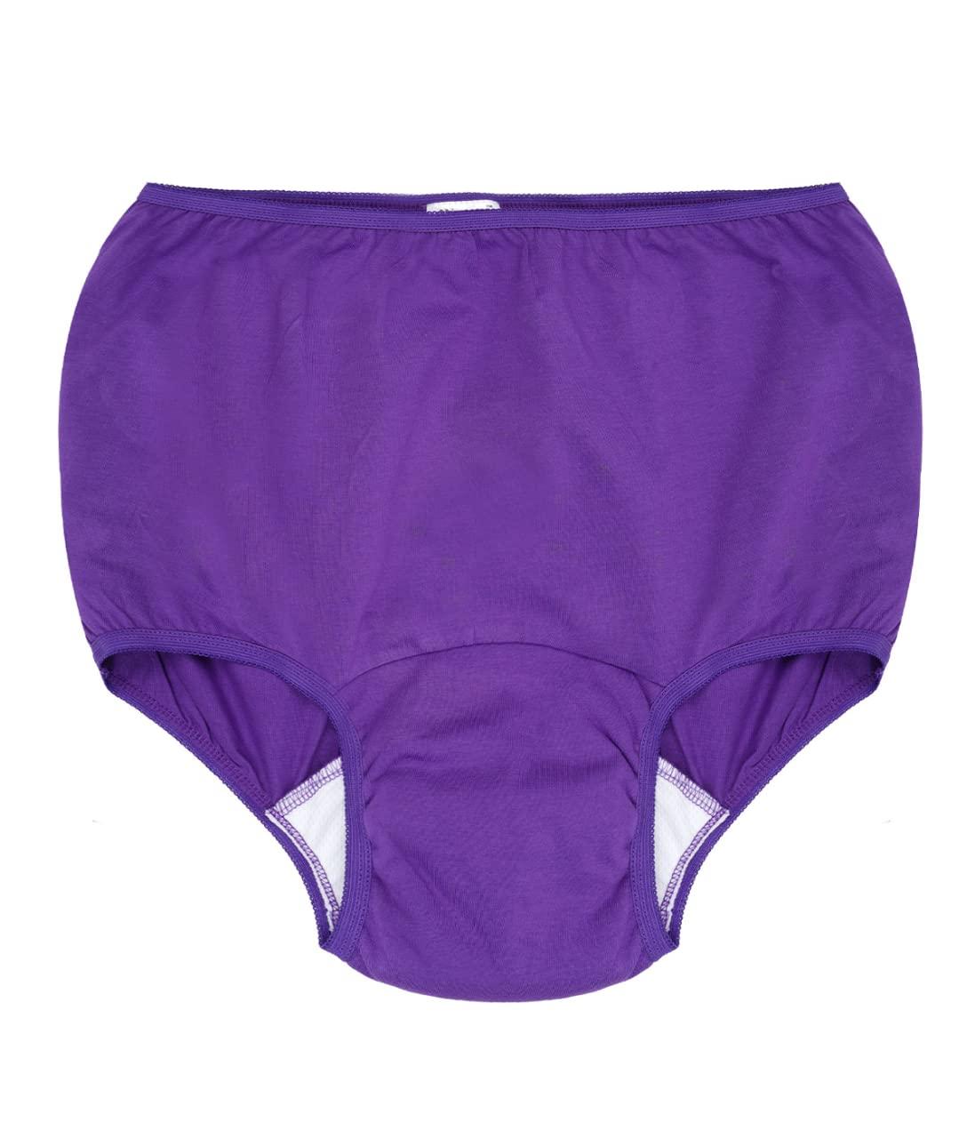Wemyc Wemyc Incontinence Underwear For Women I Washable & Reusable I For Medium Leaks I Adult Diaper I Bedwetting Panty I Colour Raspberry & Purple (S)