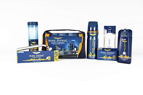 Park Avenue Park Avenue Luxury Grooming Collection (Combo Of 7 + Travel Pouch) And Park Avenue Good Morning Grooming Kit For Men (Pack Of 7)