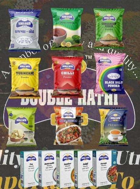 Double Hathi Double Hathi Gol Keri Homemade Masala Achar Masala Pickle Masala | Mango Pickle, Vegetarian | Delicious in Taste, No Artificial Color Or Preservatives (500 g)