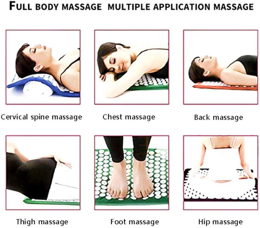 EBOFAB EBOFAB Full Body Massage Mat, Acupuncture Mat And Acupuncture Pillow, Magnetic Spikes Pressure Point Therapy For Naturally Relax Back, Neck and Feet Muscles - Stress and Pain Relief