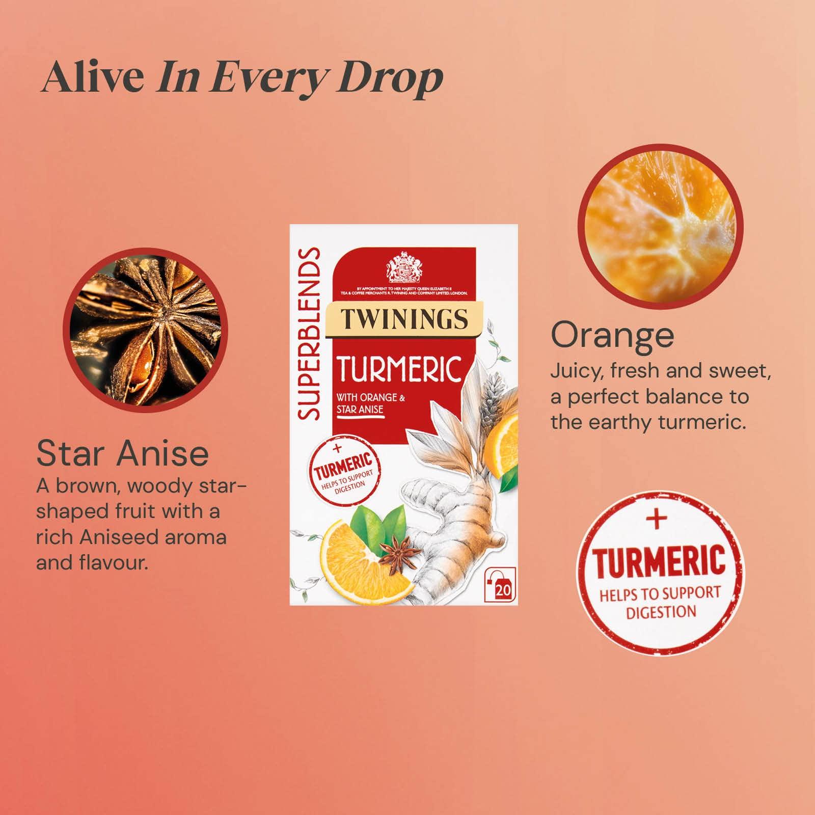 Twinings Twinings Turmeric with Orange and Star Anise 20 Tea Bags, 40g