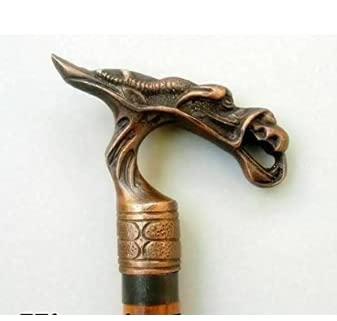 ANTIQUE DECOR Antique Gothic Dragon Walking Stick Cane Solid Brass Vintage Walking Stick Steampunk Style Wooden Nautical Walking Cane Stick Great Gift For your Elders By ANTIQUE DECOR.