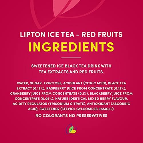 Lipton Lipton Red Fruits Ice Tea Drink, 320 ml, 6 Pack, Red & Yellow (816)
