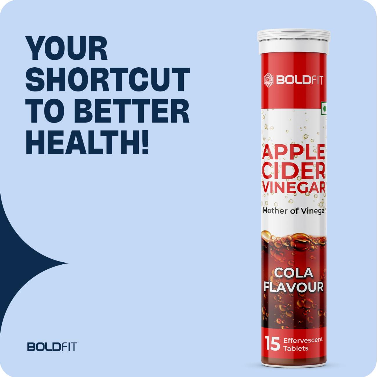 Boldfit Boldfit Apple Cider Vinegar Tablets With Mother Acv Effervescent Tablets For Immunity, Digestion, Acv Tablets Acv Apple Cider Vinegar Tablet With Cola Flavor-(Pack Of 4) 60 Tablets