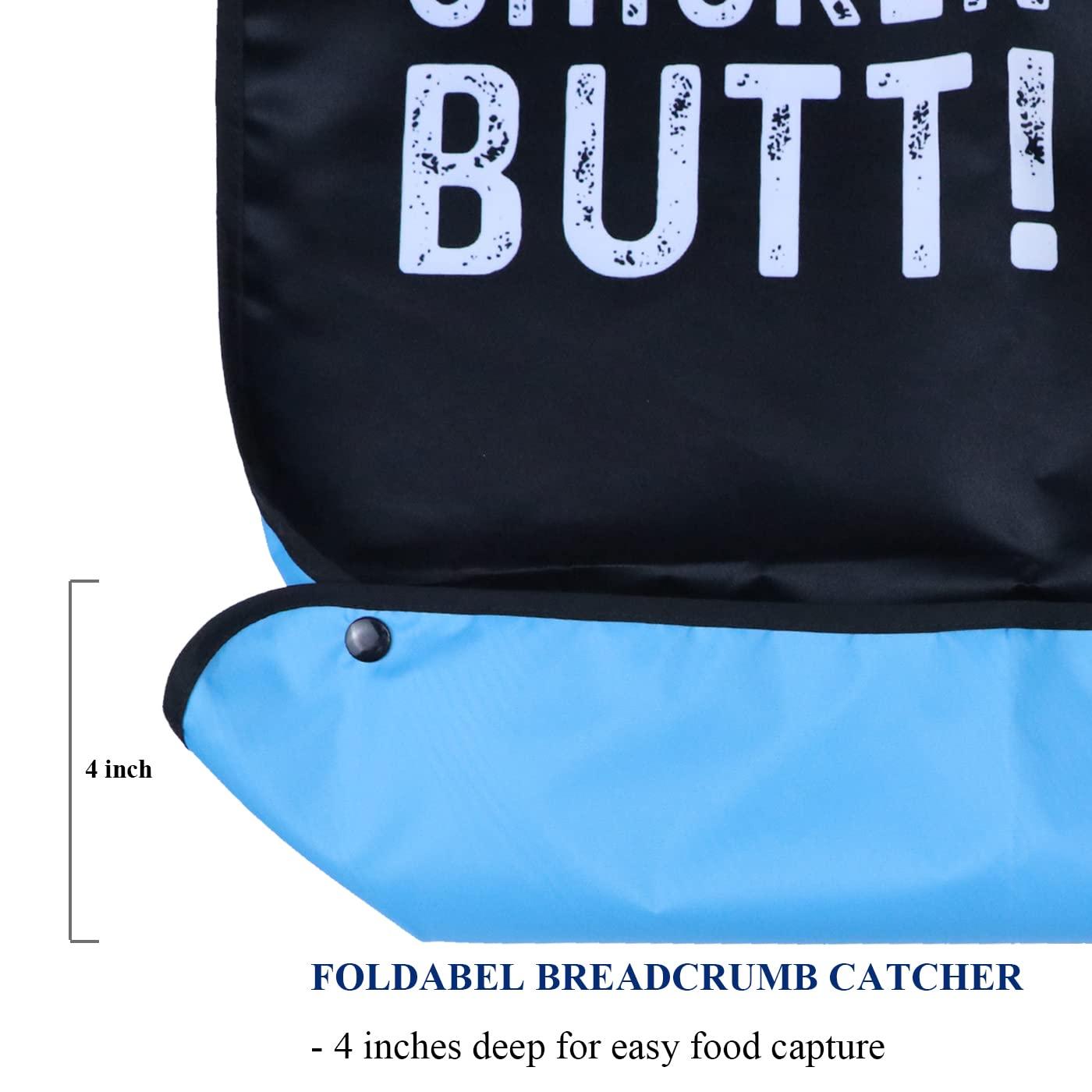 HZYAMZ Funny Adult Bibs for Men/ Women, Washable Waterproof Adult Bib for Eating with Crumb Catcher (Black-I\'M RIGHT)