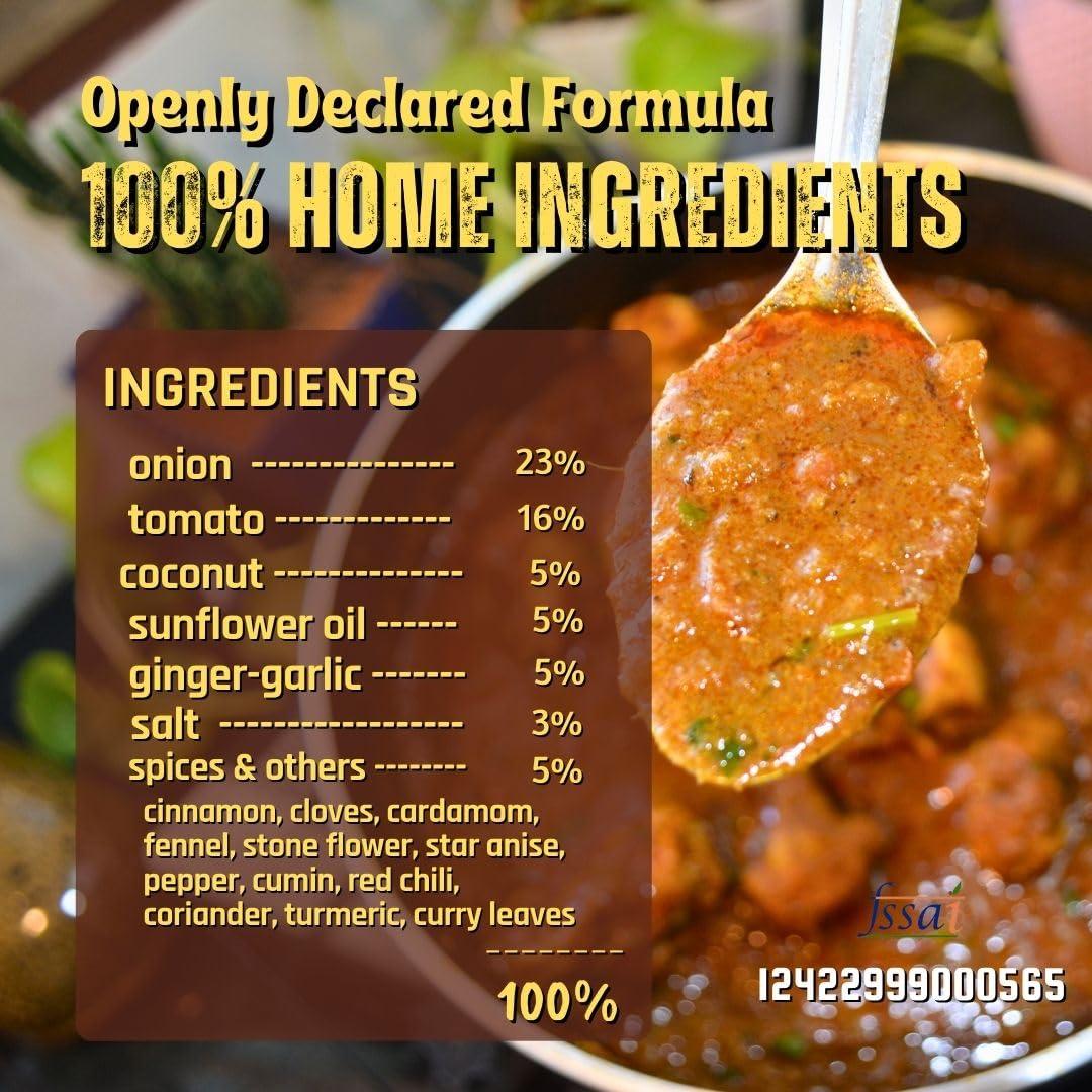 currychief CurryChief Chettinad Curry Paste | Pack of 2 | Just add Chicken and Water | 100% Veg | Chicken Masala | Cook in 10 Minutes | For 500g Chicken |100% Natural | Zero Preservatives | Net Weight 275g | Serves 3-4