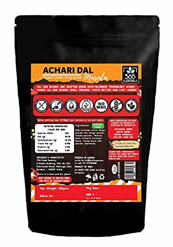 365 STORE TO DOOR 365 STORE TO DOOR Indian Spice - Achari Dal Masala, 250 gm | Homemade Powdered | Spices for Healthy Cooking | Ready to use | All Seasonings Spices | Spice Mix – Pack of 1
