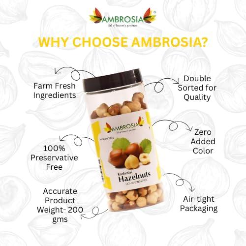 Ambrosia Ambrosia Lightly Roasted Kashmiri Hazelnuts 200g (Pack of 1)