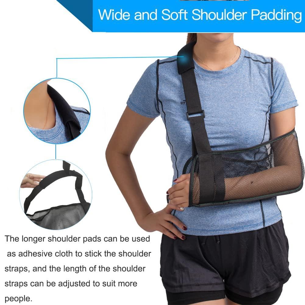 Ferenu Mesh Arm Shoulder Sling - Medical Shoulder Immobilizer for Shower - Adjustable Arm Brace for Torn Rotator Cuff Injury - Right Left Arm for Men Women - Shower Sling for Elbow, Wrist