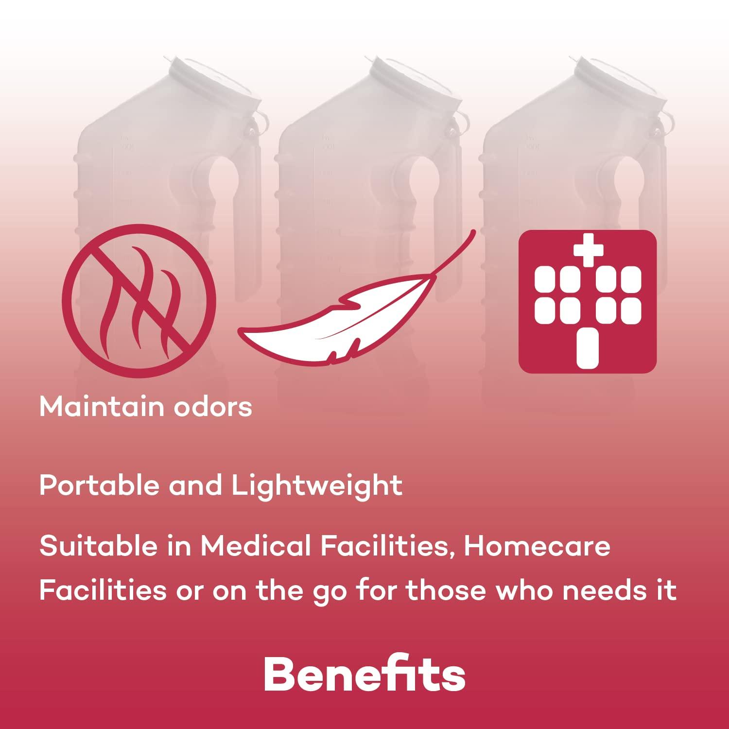 Dealmed Dealmed Male Urinal with Cover, Translucent, 1000 cc, Ea