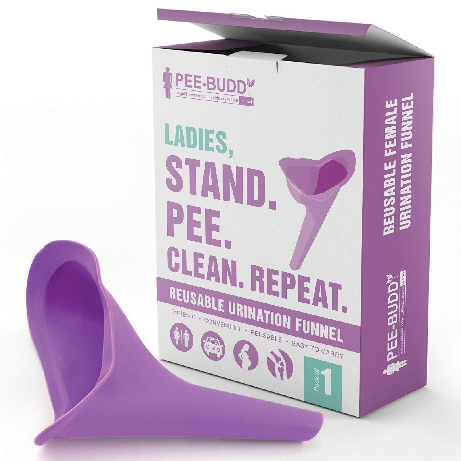 PEE BUDDY Peebuddy Stand And Pee Reusable Portable Urinal Funnel For Women (1 Unit) & Paper Based Disposable Female Urination Device for Women -