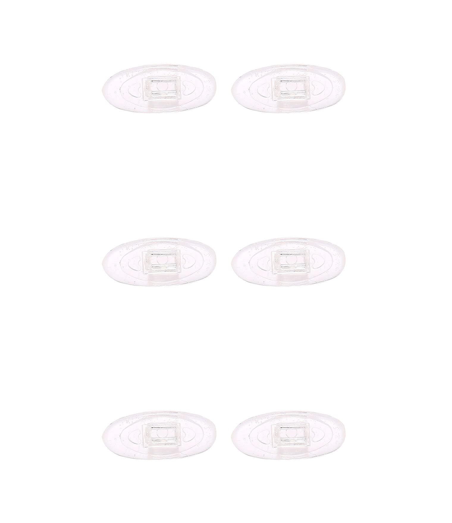 HeCheng Clear Rubber Silicon Clip On Type Nose Pads Pieces Buds for Glasses Sunglasses Frames Reading Eye Wear HNP003 (Clear - 3 Pairs)