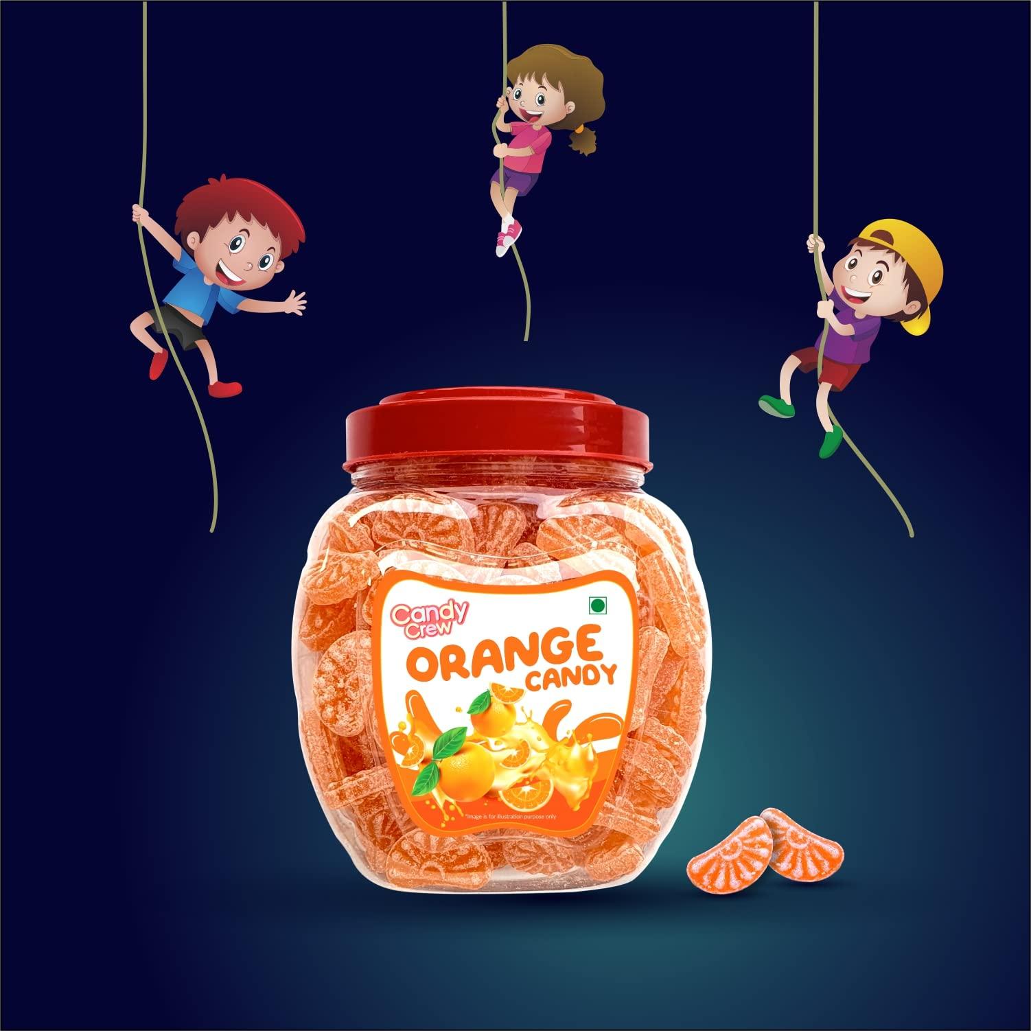 Candy Crew Candy Crew Orange Candy 500g | Narangee | Vegetarian | No Transfat | Sweet Toffee
