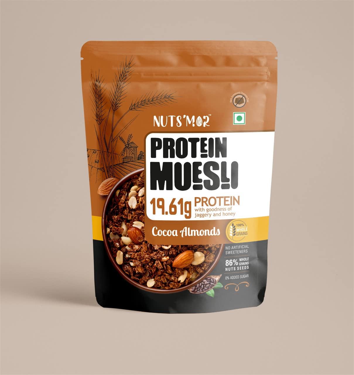 NUTS'MOR NUTS'MOR Protein Daily Choco Nutty Crunch12g Protein Bar Protein Blend (300g) & Protein Muesli protein with goodness of jaggery and honey cocoa almonds (440gm)