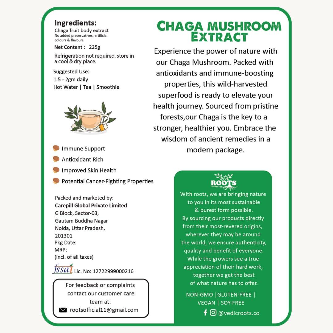 Vedic Roots Vedic Roots | Siberian Chaga Mushroom Extract Powder (225g)