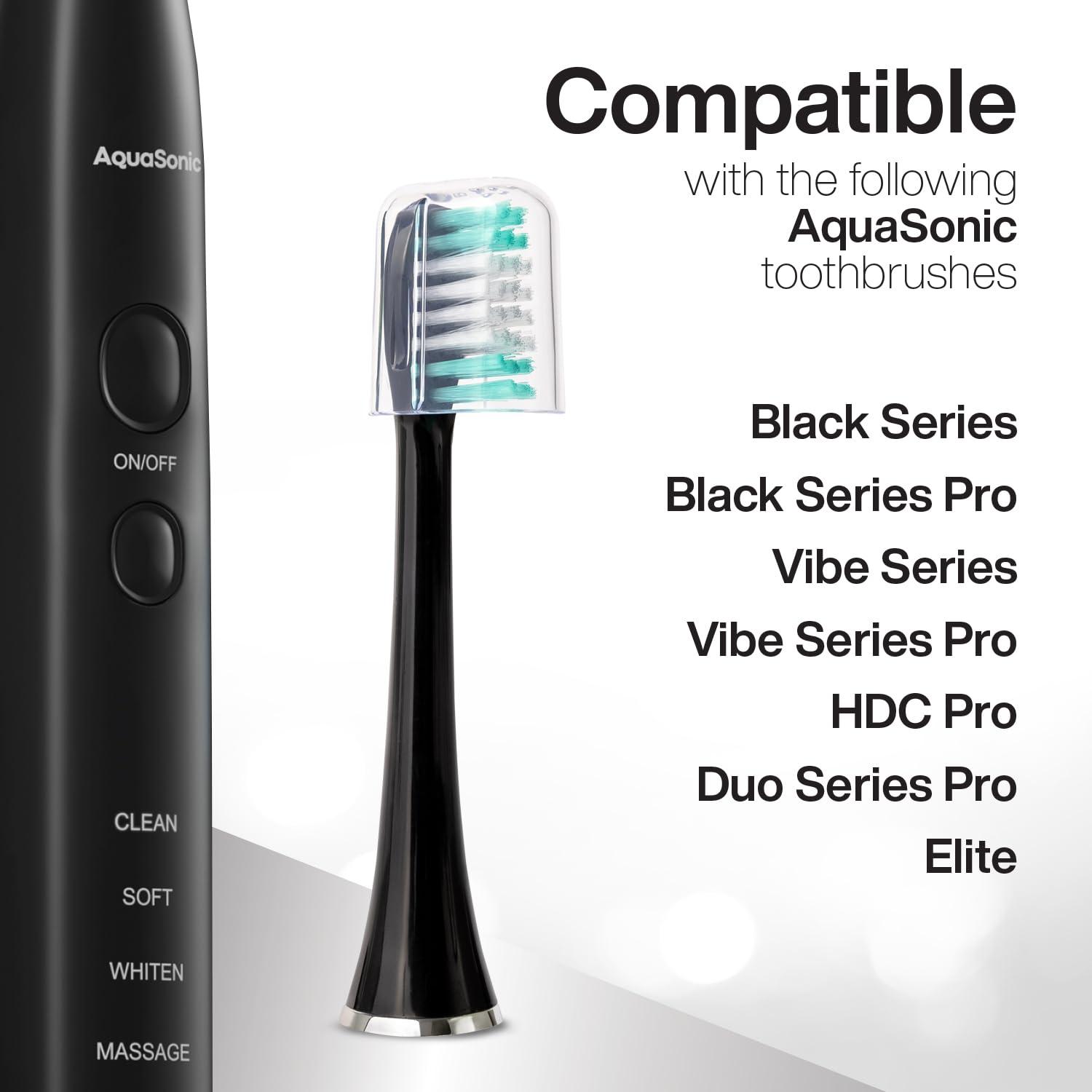 Aquasonic AquaSonic Black Series Replacement Brush Heads 2-Pack - Electric Toothbrush Replacement Brush Heads