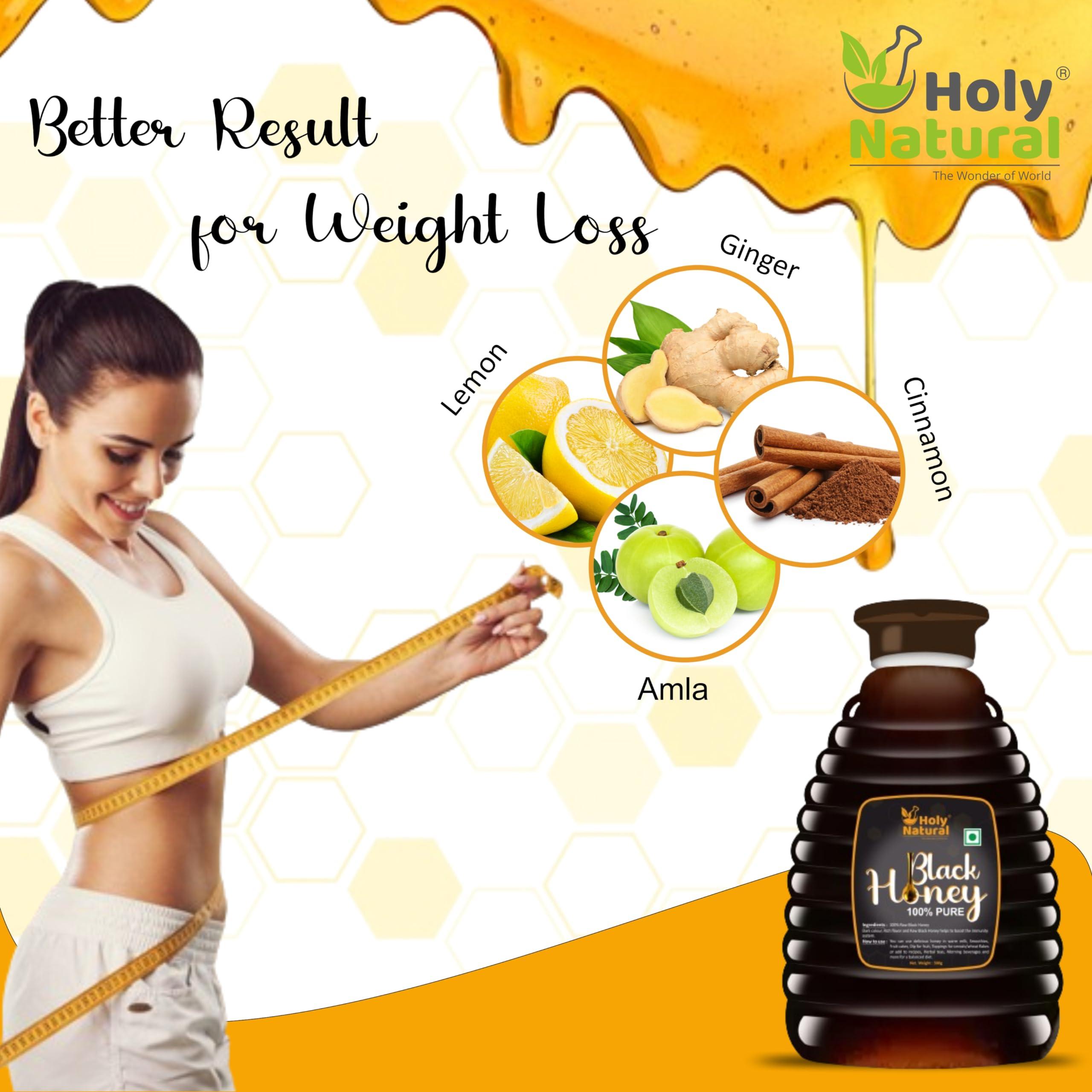 Holy Natural - The Wonder of World Holy Natural Black Honey (500 gm) | Pure & Natural | No Added Sugar & Color | Energy & Immunity Booster