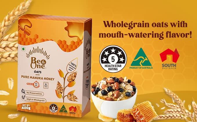 Be the One Be the One Australian Imported Quick Oats with Pure Manuka Honey | Mouth-Watering and Nutritious Breakfast Oats Porridge | Easy to Cook | 100% Natural Wholegrain