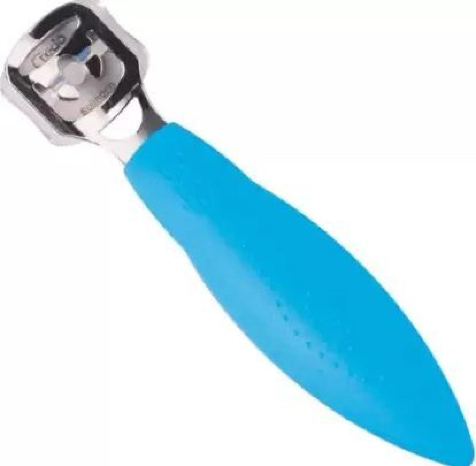 KIRA KIRA Foot Callus Shaver for Pedicure, Dead Skin Remover, Corn Cutter for Removing Solid And Cracked Skin, Heel Razor with Handle (BLUE)