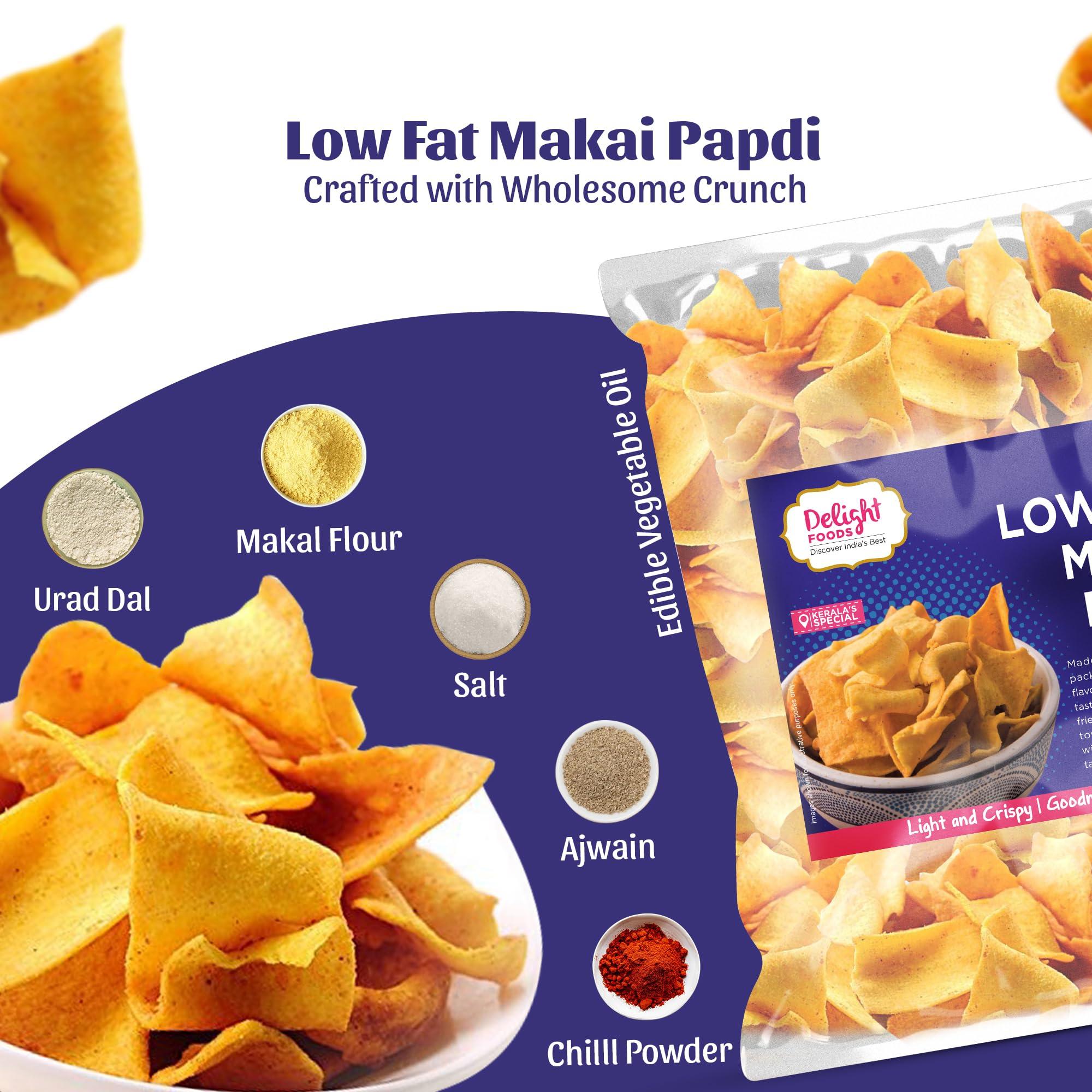 Delight Foods Delight Foods Low Fat Makai Papdi - Healthy Snacks (300g)