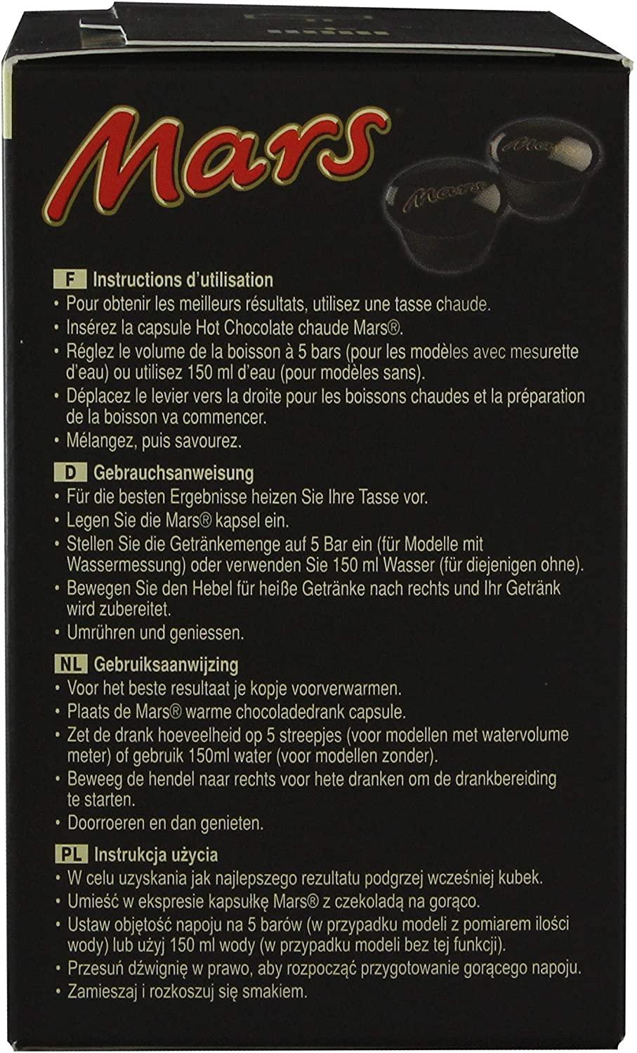 Mars Wrigley Mars Hot Chocolate Pods Compatible With Nescafe Dolce Gusto Machines 8 Pods 136g