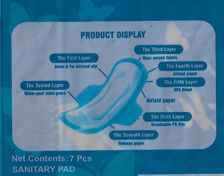 TENDER TOUCH Tender Touch Regular Sanitary Pads for Women 100% Sanitary Pads for Women High Absorption Cotton Sanitary Pads for Women Soft and Rash Free Sanitary Pad (Blue-Pack of 4/7 Pads Each)