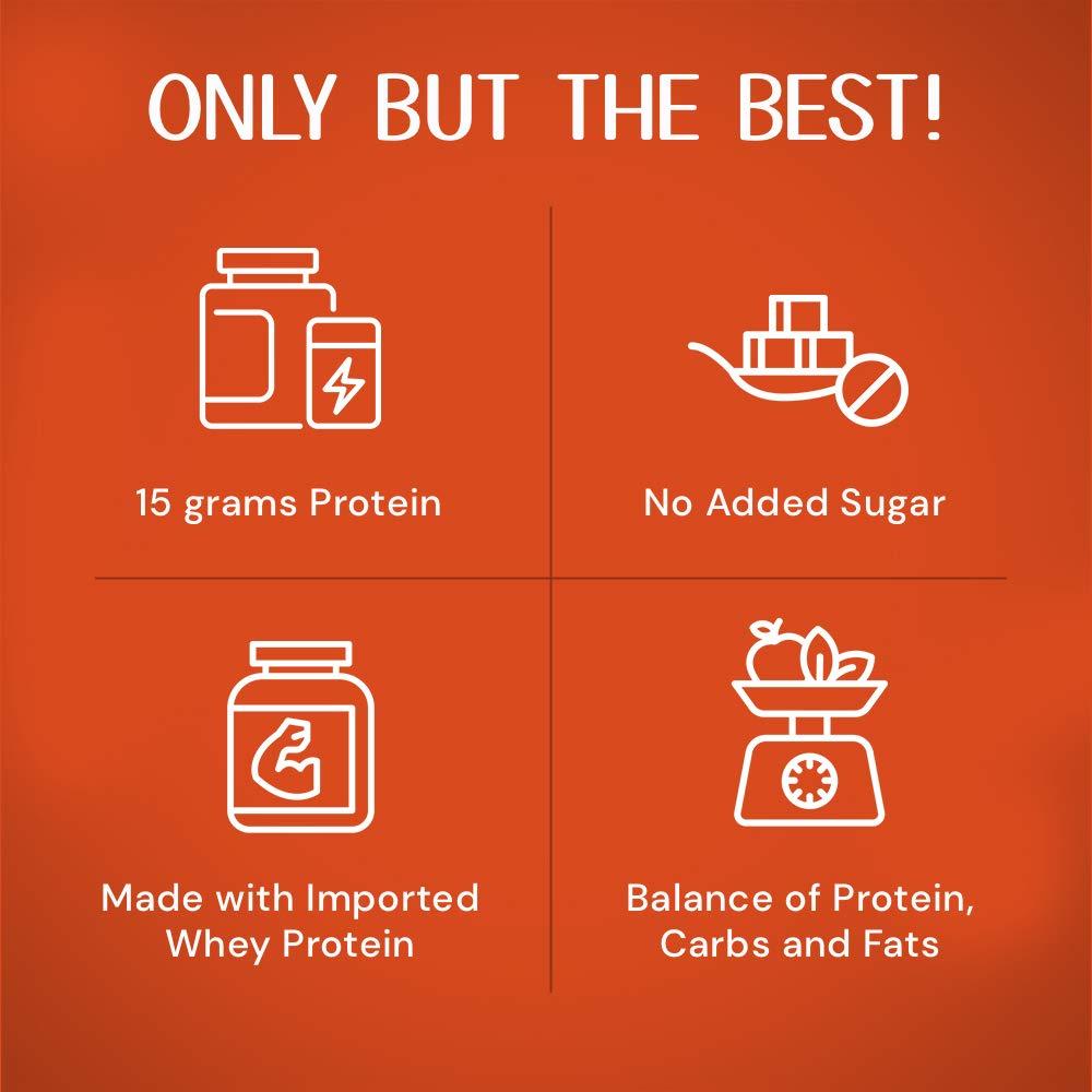 F\'!T FIT Nutrition - 15g Whey Protein Bar, No Added Sugar | All Natural & Gluten-Free Protein Snacks - Chocolate with Hazelnut - Pack of 4 (50gX4) - 200g)