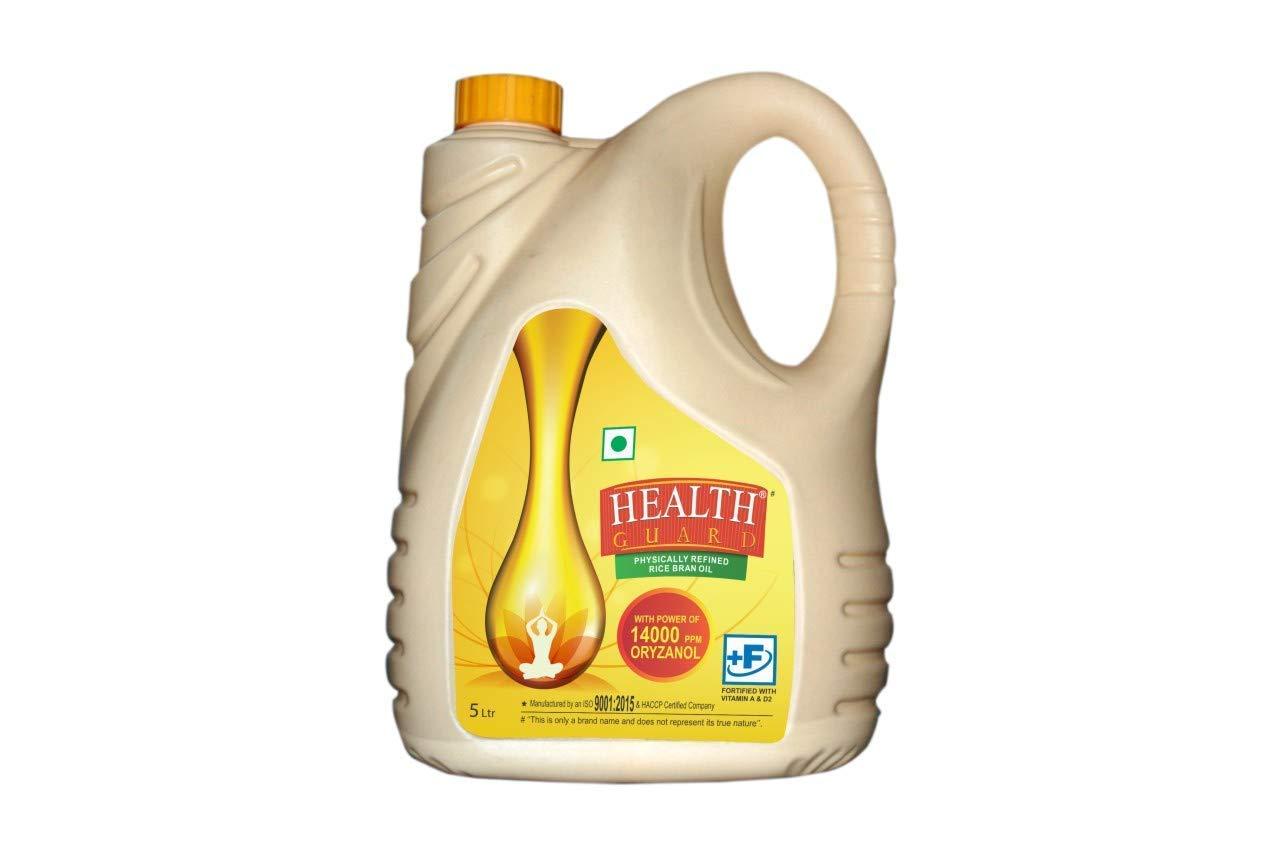 MGHY RCM Rice Bran Health Guard Physically Refined Oil, 5 litres with 14000 PPM Oryzanol
